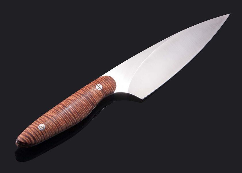 New Generation Chef Knife 150mm Blade - Curly Koa Handle other view