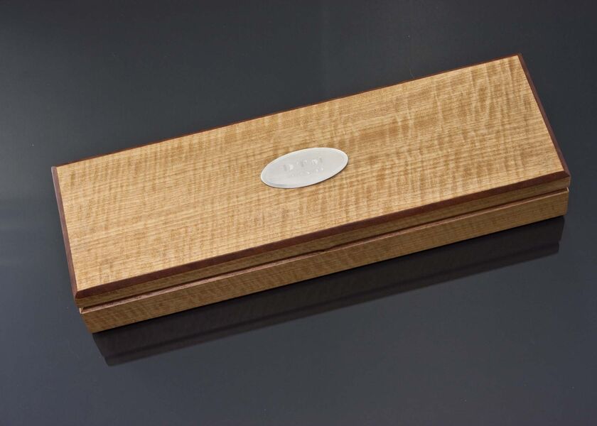 Damascus Carving Set Curly Koa open box