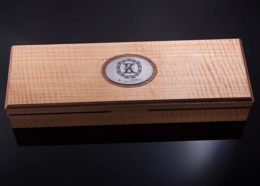 Stainless Ladder Damascus Mammoth Ivory Handled Carving Set engraving