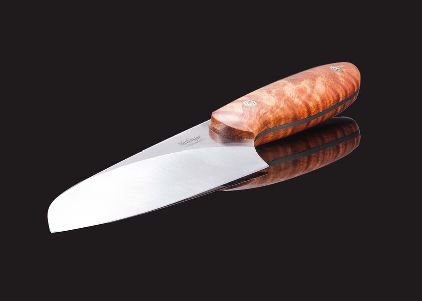 Evolution Chef Knife 142 mm Blade with Blond Maple Root Burl Handle