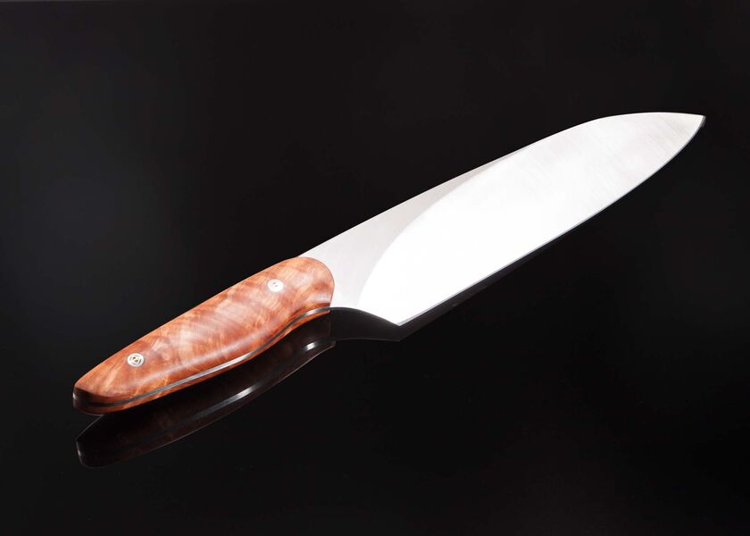Evolution Chef Knife 190mm Blade with Fiddleback Maple Handle