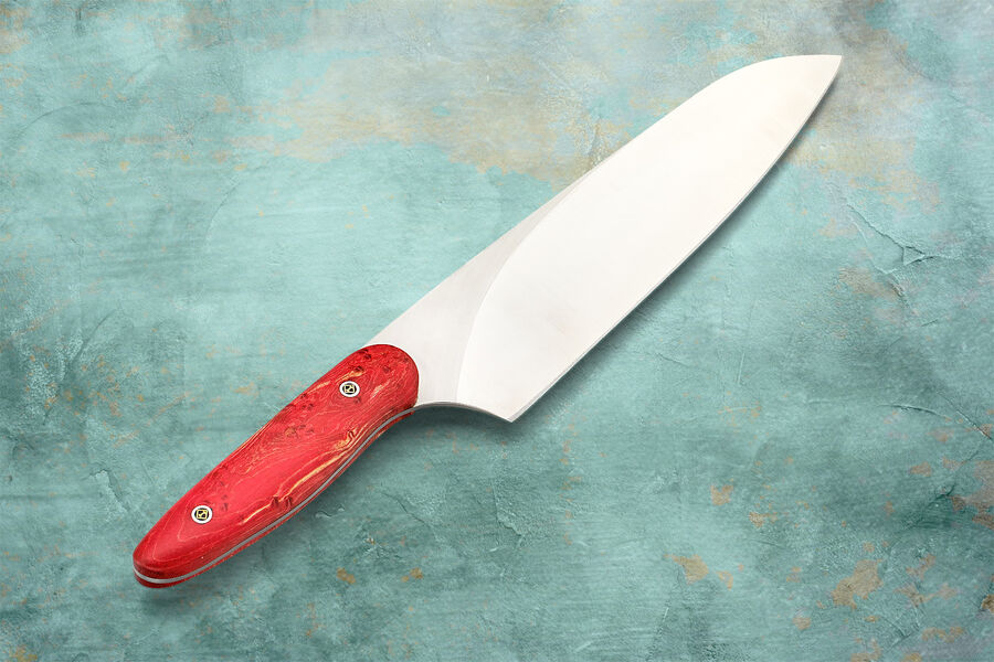 Evolution Chef Knife 200mm Blade with Red Maple Handle other view