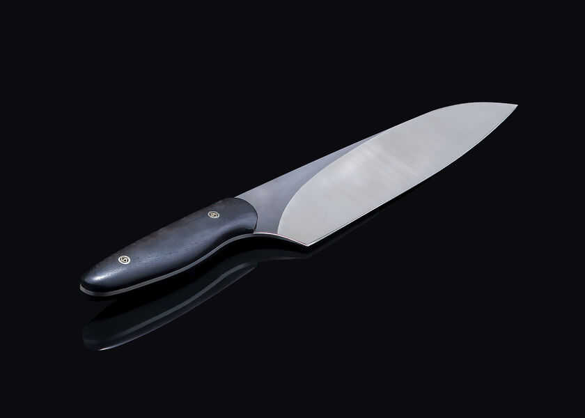 Evolution Chef Knife 8" handled in Gabon Ebony - Limited Edition other view