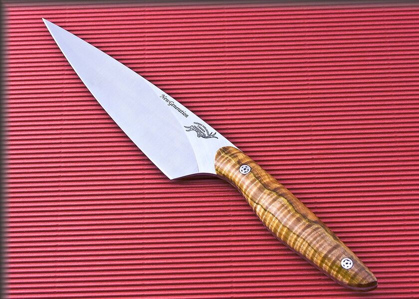 New Generation 6" Chef knife with Fiddleback Maple Handle