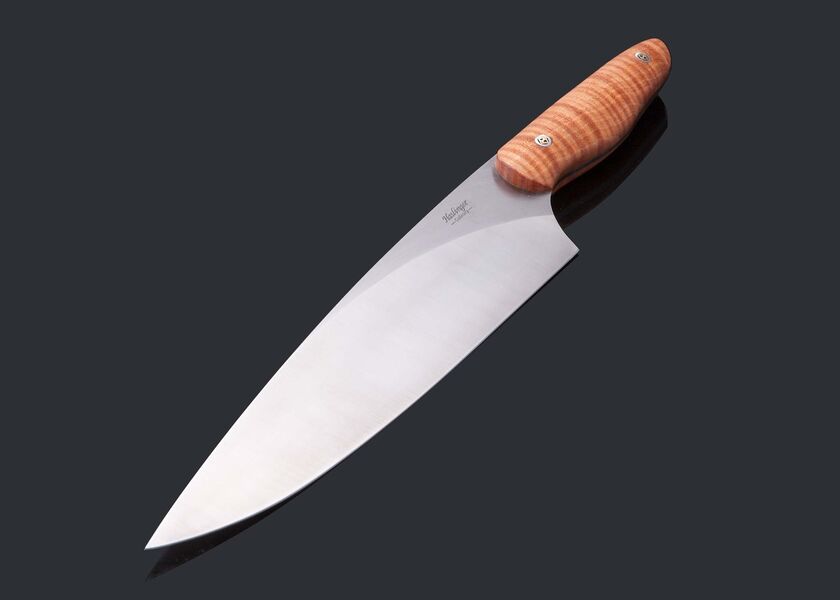 New Generation Chef Knife 254mm Blade - Fiddleback Maple Handle main view