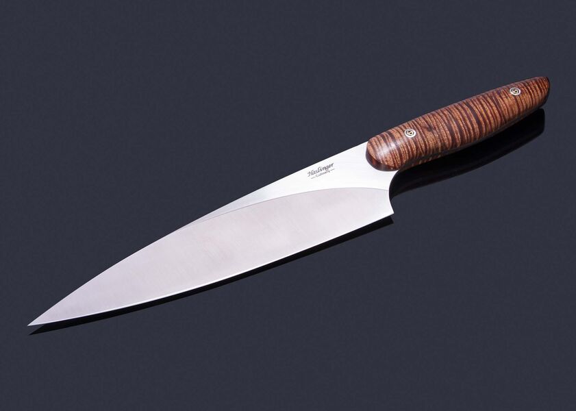 New Generation Chef Knife with Curly Koa Handle 200mm main view