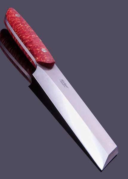 Mukimono handled in georgous red colored maple burl