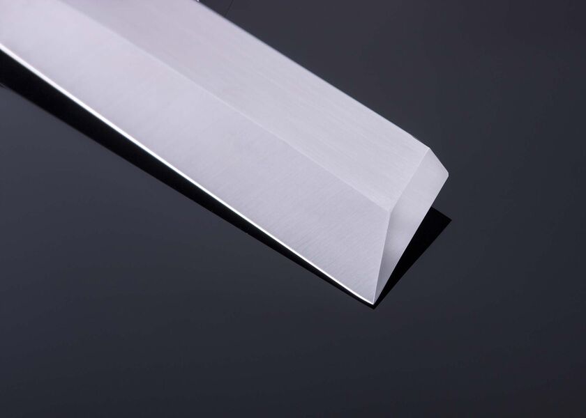 Mukimono handled in georgous red colored maple burl left view