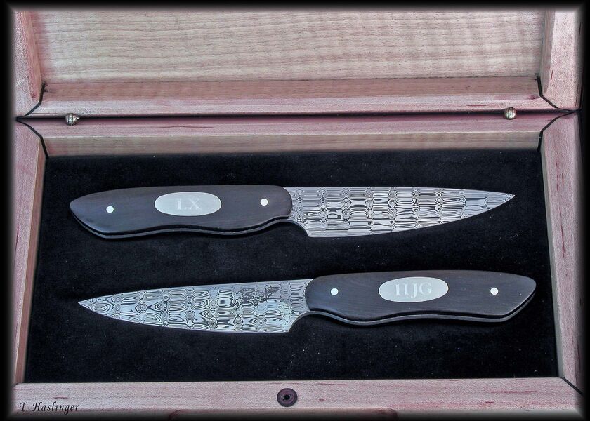 Presentation Steak Knife Set with Blackwood Handle boxed